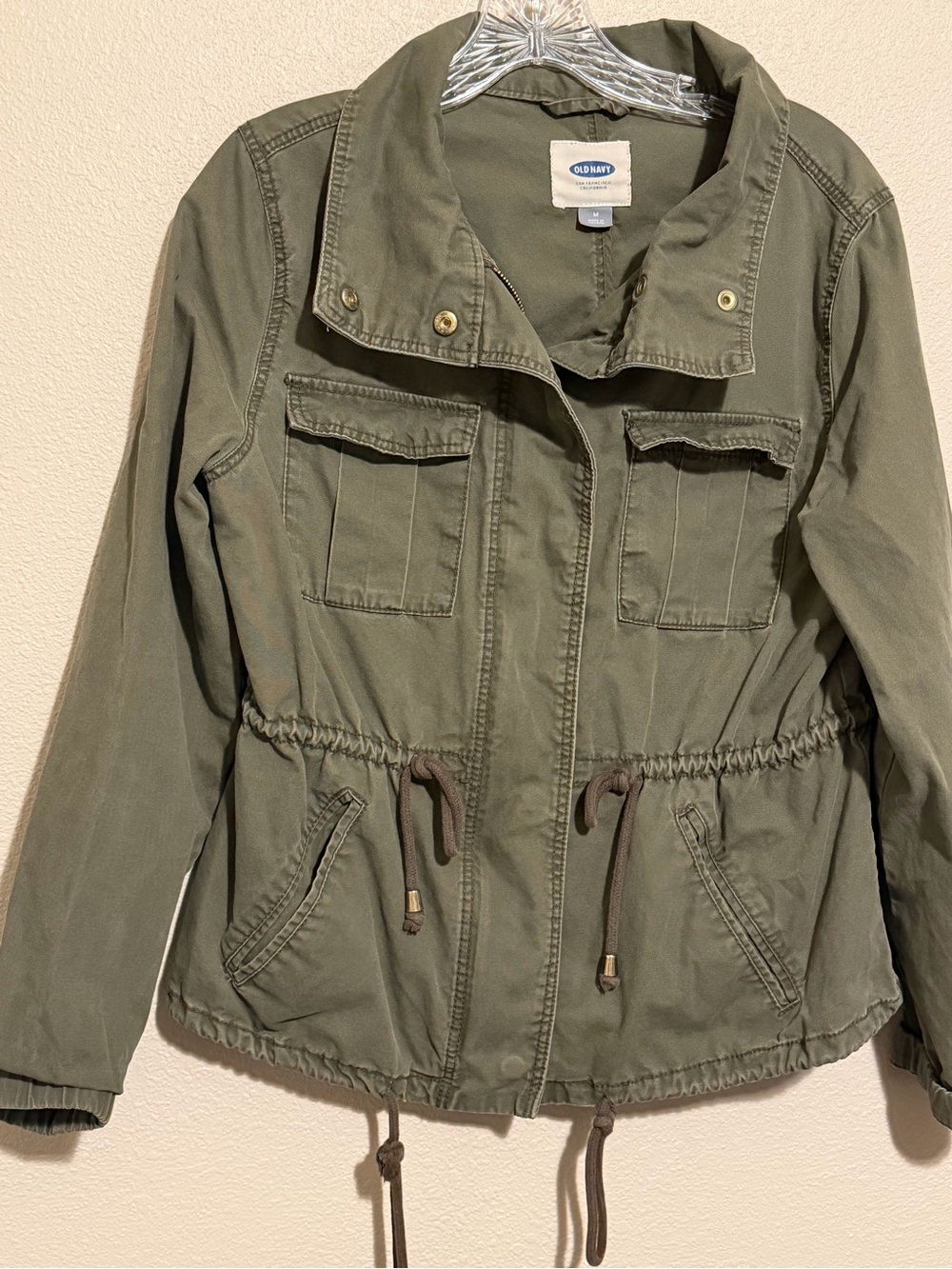 Old Navy Olive Utility Drawstring Jacket - Women's Medium